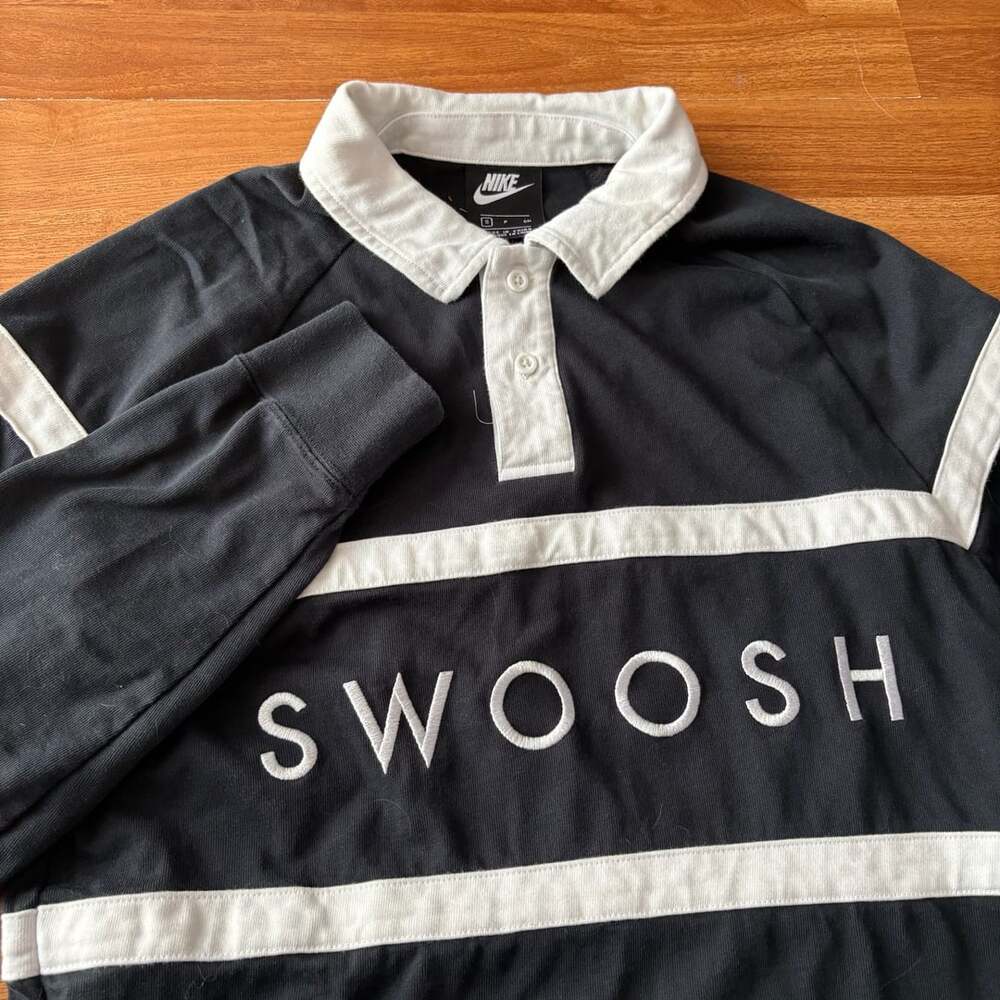 Nike Swoosh Long Sleeve Rugby Polo Shirt